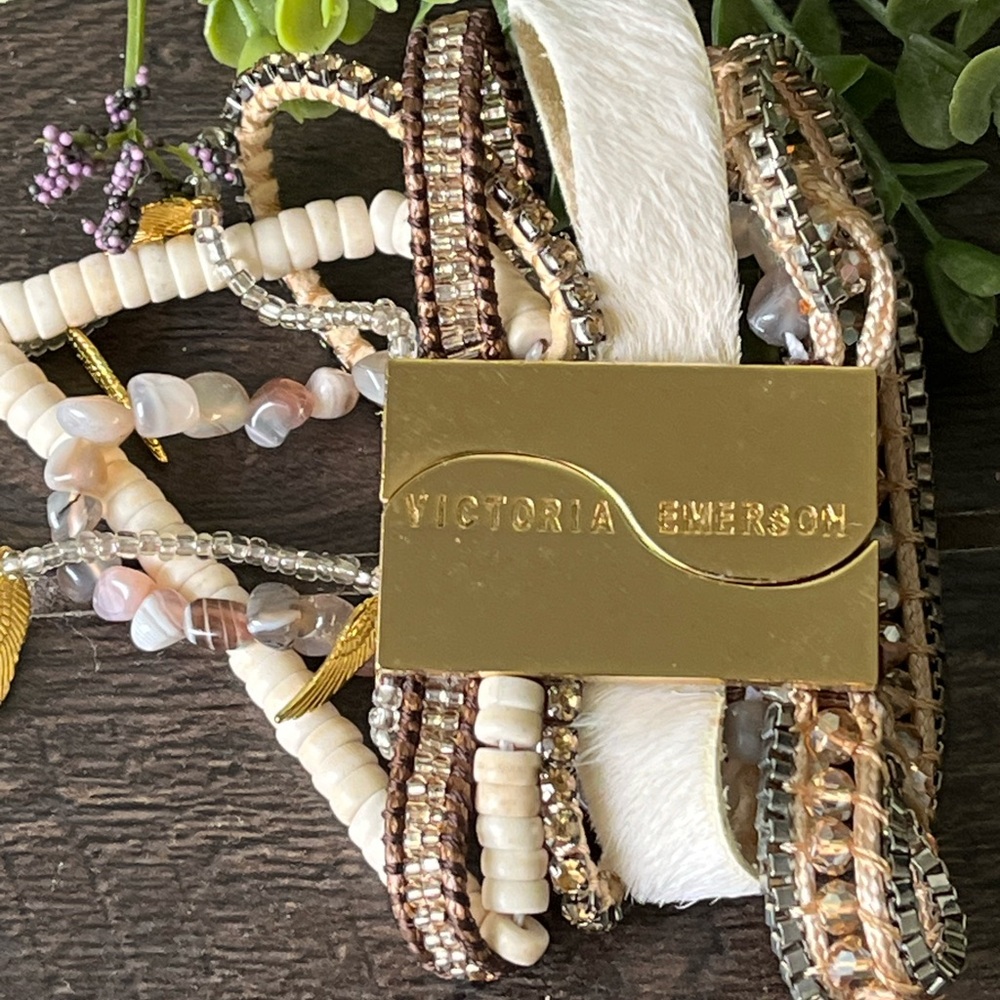 Victoria Emerson White, Gold Multi-Row Wrap Bracelet